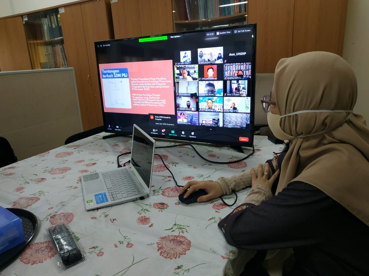 LKPP RI melaksanakan RAKORNIS Ujian Sertifikasi Dasar PBJ via Video Conference