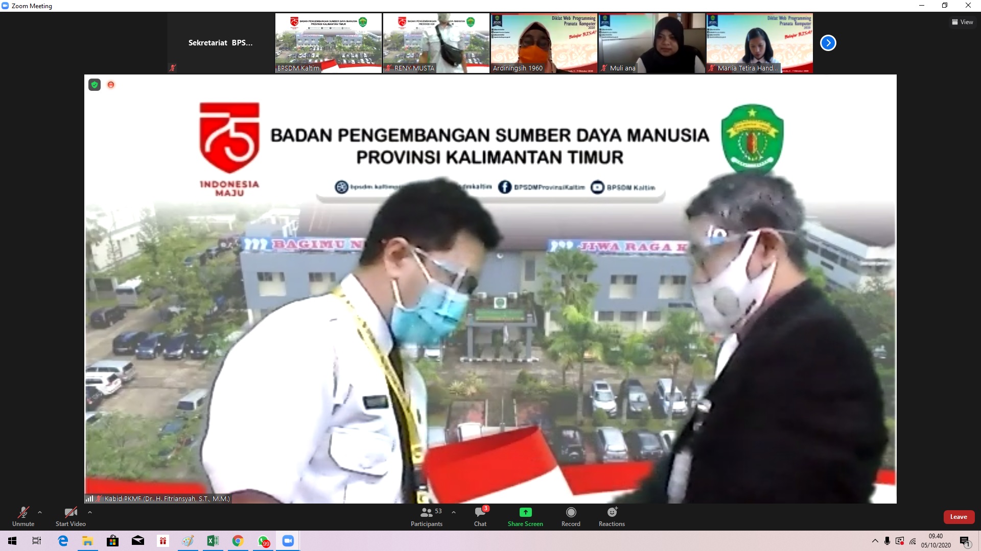 Pembukaan Diklat Web Programming Pranata Komputer Tahun 2020