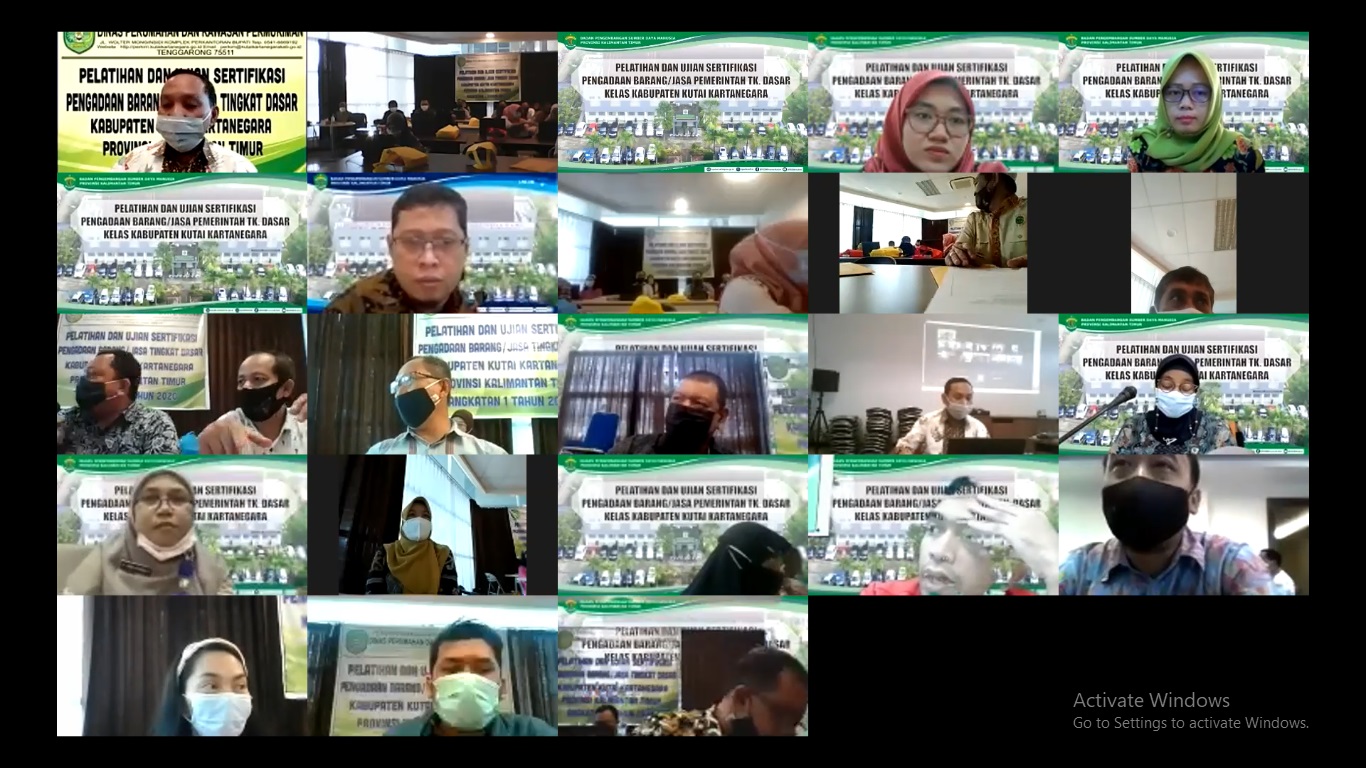 Pembukaan Pelatihan dan Ujian Sertifikasi PBJ Tk. Dasar Kab. Kukar