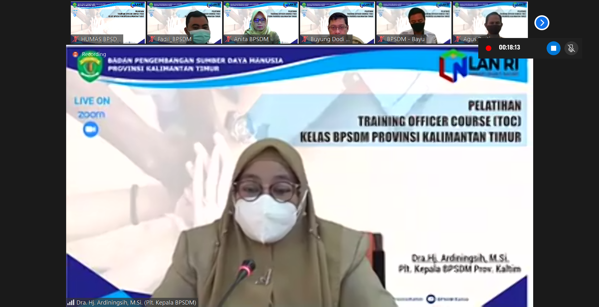 Pembukaan Pelatihan Training Officer Course (TOC) BPSDM Prov. Kaltim