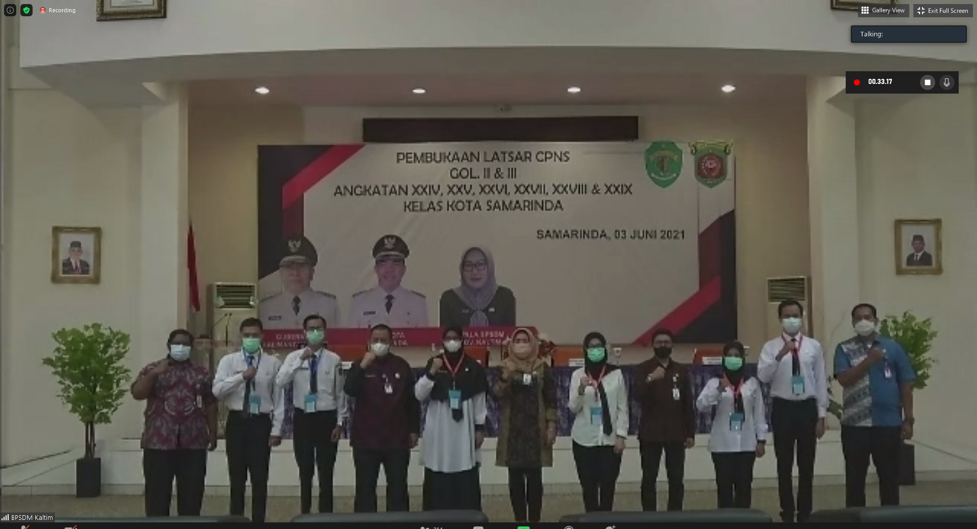 Pembukaan Pelatihan Dasar Calon Pegawai Negeri Sipil Golongan II dan III Angkatan XXIV, XXV, XXVI, XXVII, XXVIII, dan XXIX di Lingkungan Pemerintah Prov. Kalimantan Timur Kelas Kota Samarinda