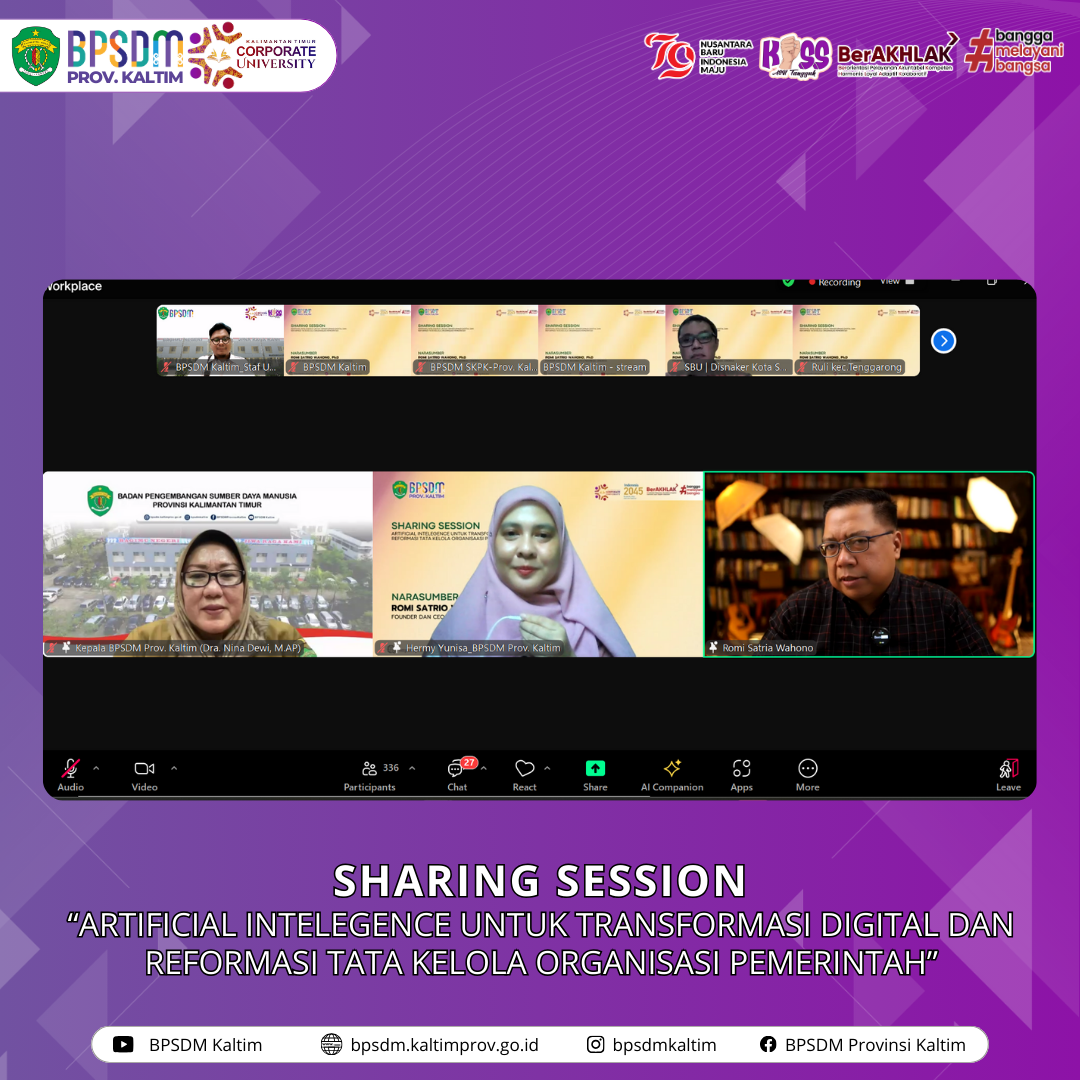 Sharing Session "AI untuk Transformasi Digital dan Reformasi Tata Kelola Organisasi Pemerintah"