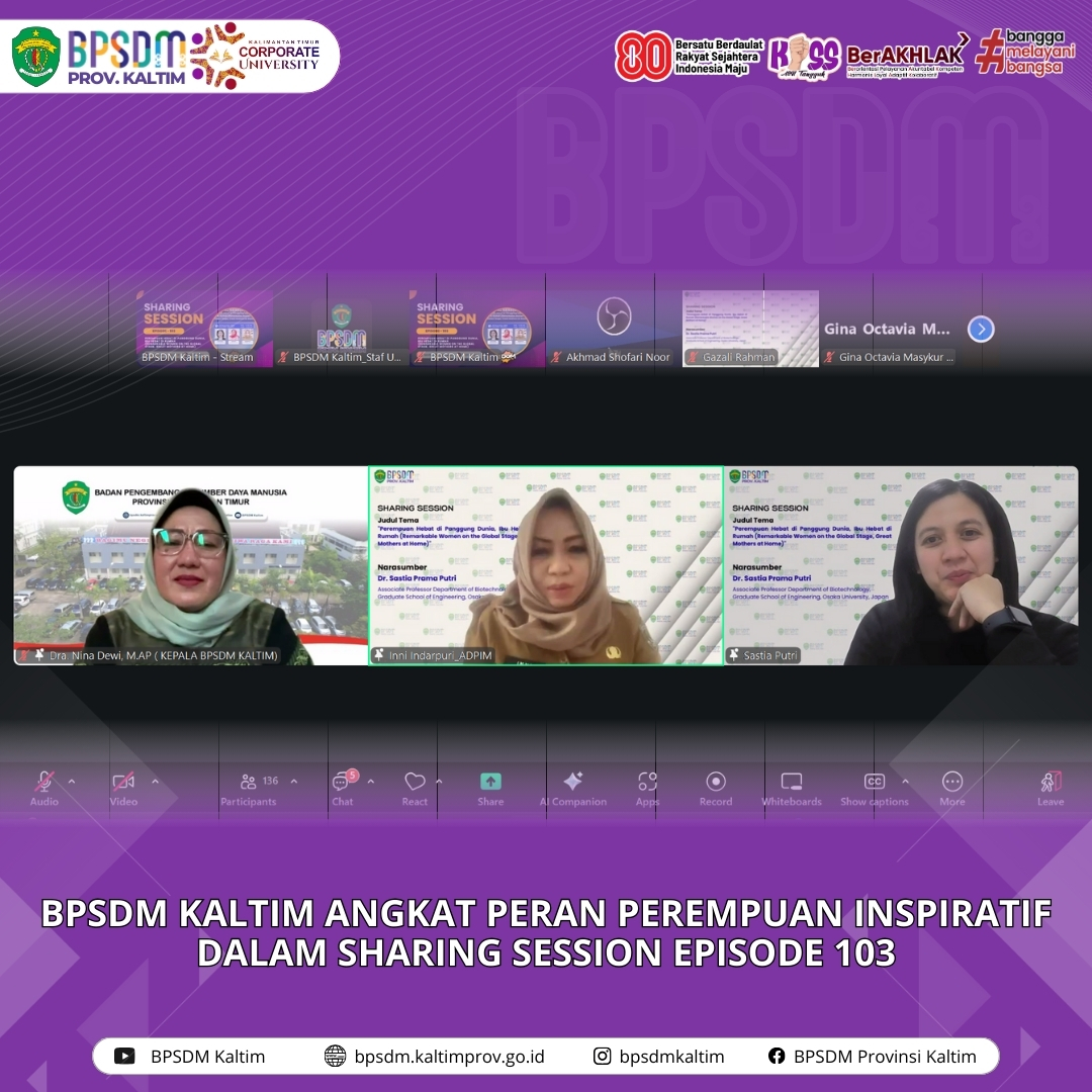 BPSDM Kaltim Angkat Peran Perempuan Inspiratif Dalam Sharing Session Episode 103