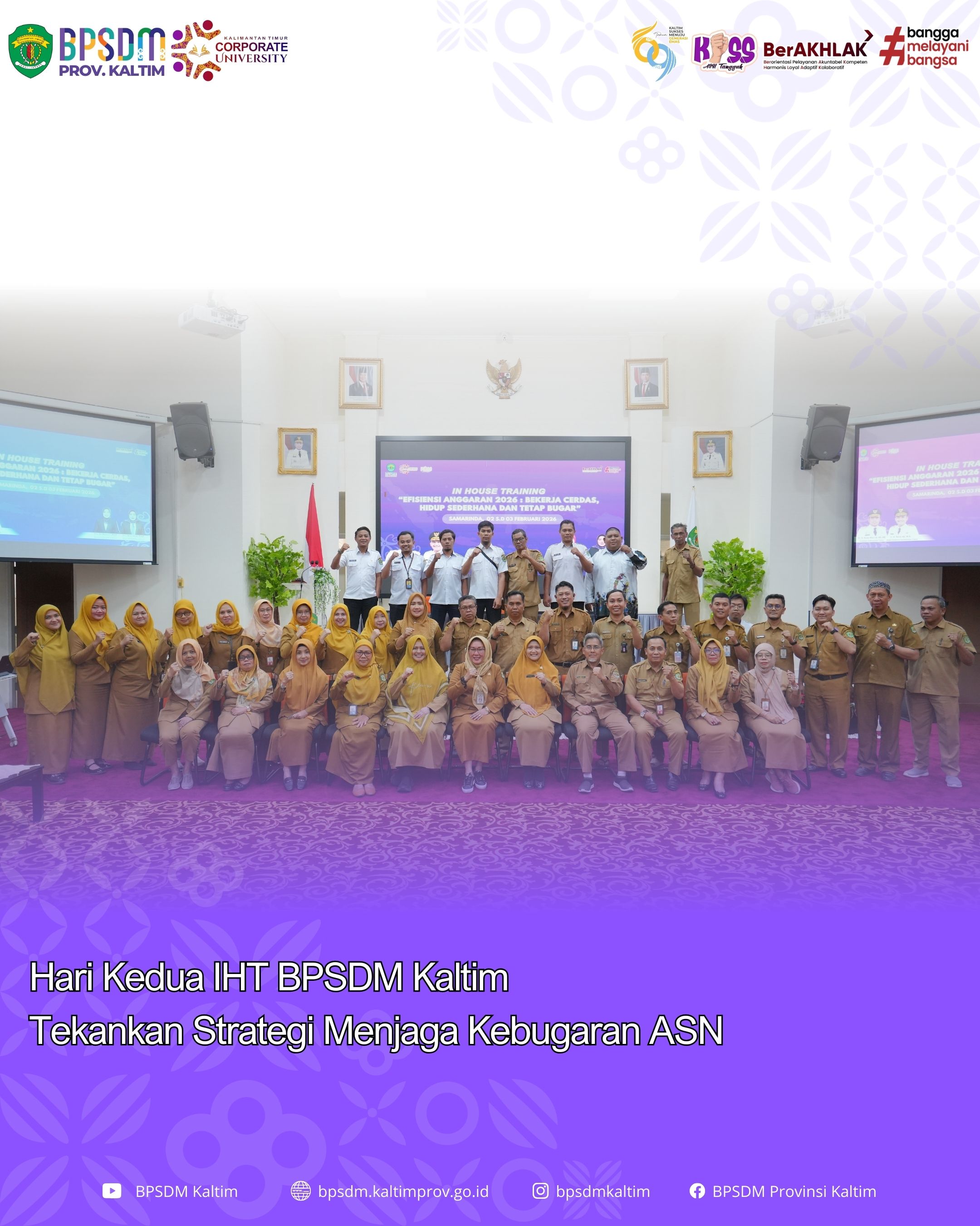 Hari Kedua IHT BPSDM Kaltim Tekankan Strategi Menjaga Kebugaran ASN