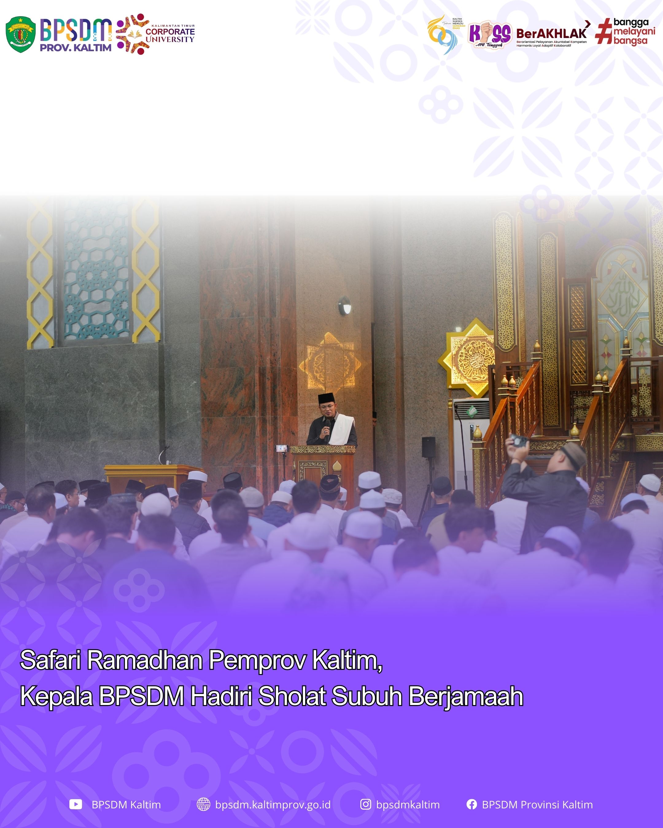 Safari Ramadhan Pemprov Kaltim, Kepala BPSDM Hadiri Sholat Subuh Berjamaah