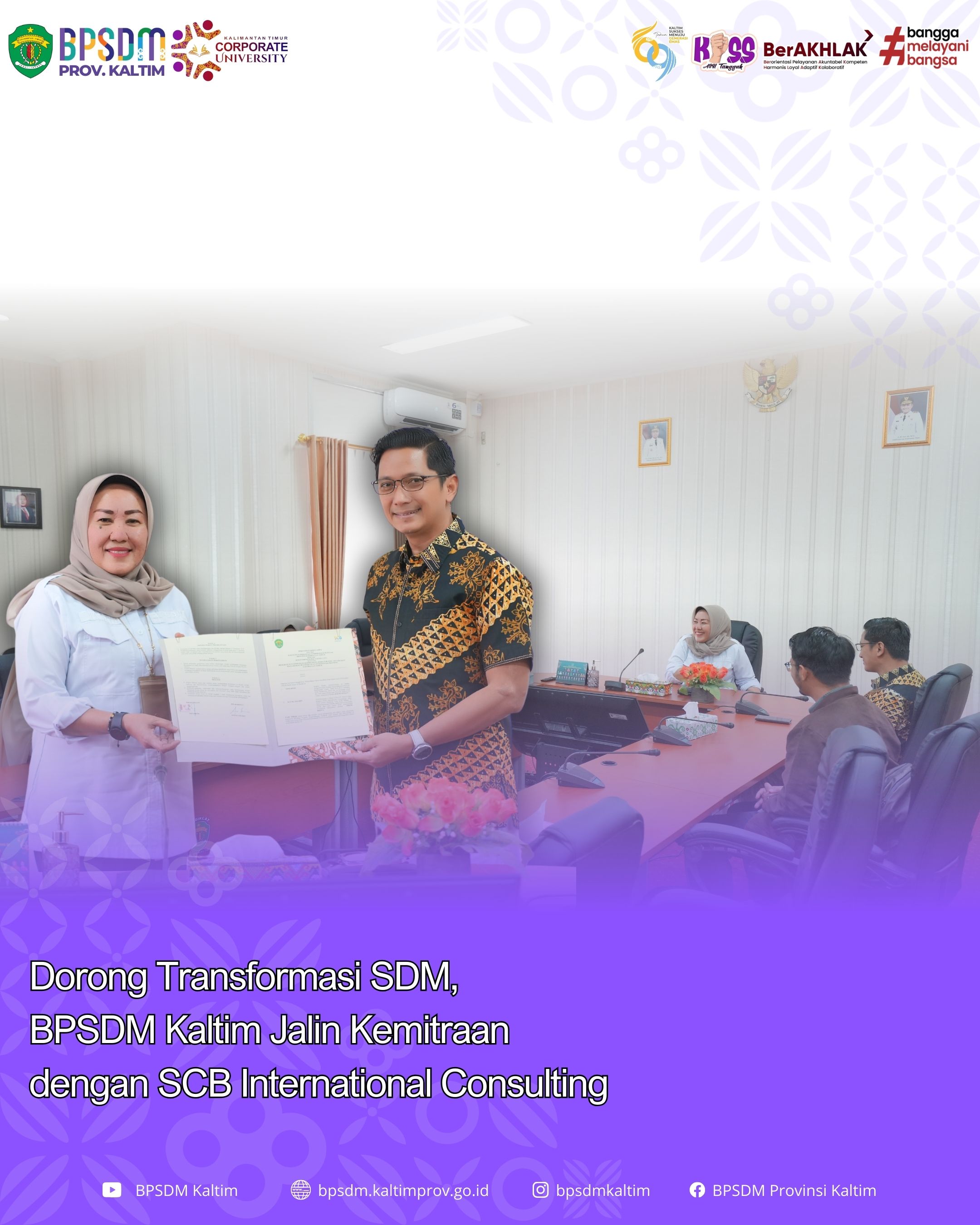 Dorong Transformasi SDM, BPSDM Kaltim Jalin Kemitraan dengan SCB International Consulting