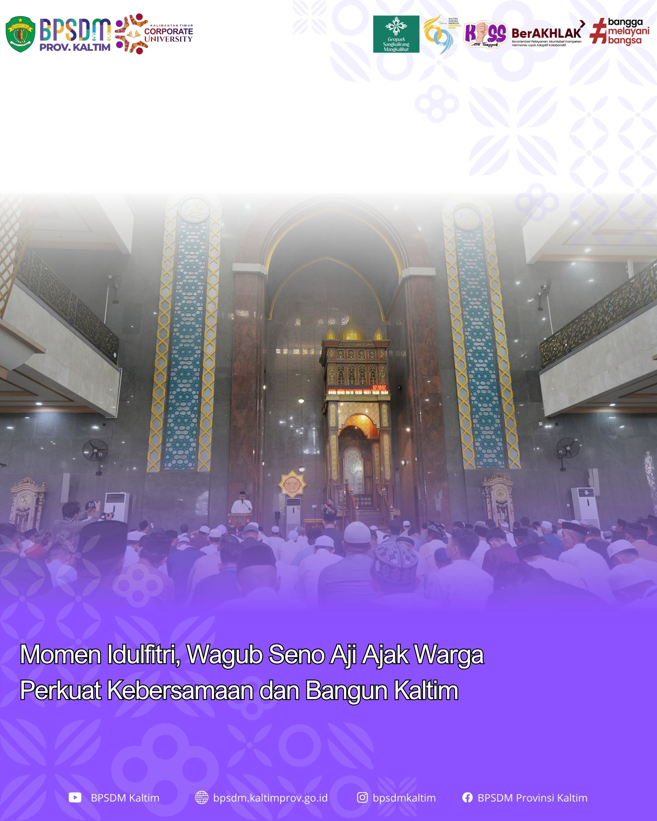 Momen Idulfitri, Wagub Seno Aji Ajak Warga Perkuat Kebersamaan dan Bangun Kaltim