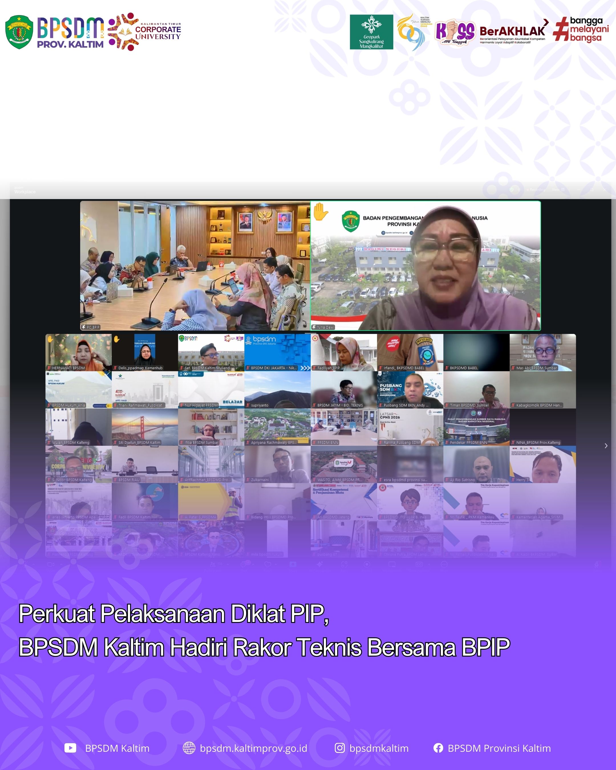 Perkuat Pelaksanaan Diklat PIP, BPSDM Kaltim Hadiri Rakor Teknis Bersama BPIP