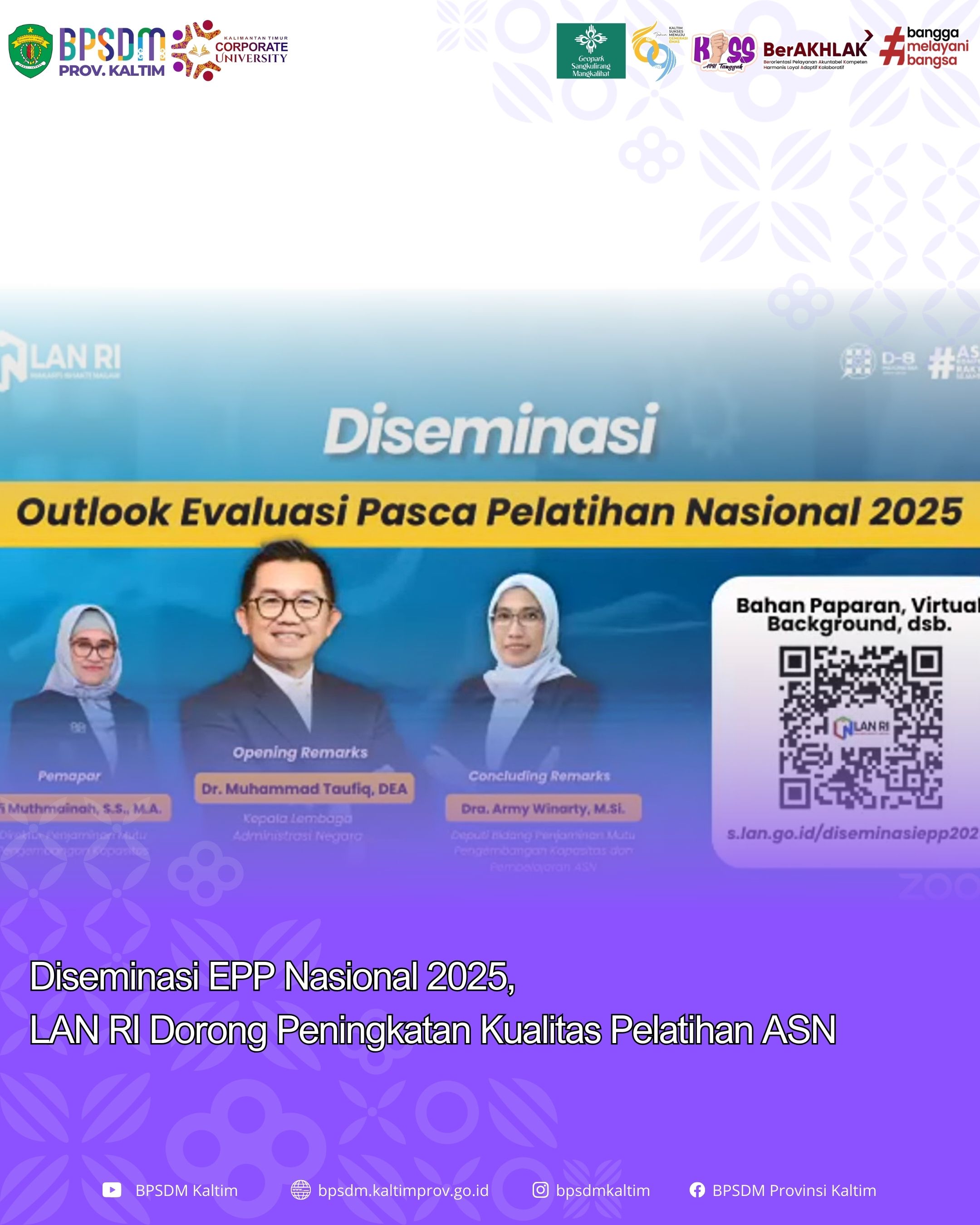 Diseminasi EPP Nasional 2025, LAN RI Dorong Peningkatan Kualitas Pelatihan ASN