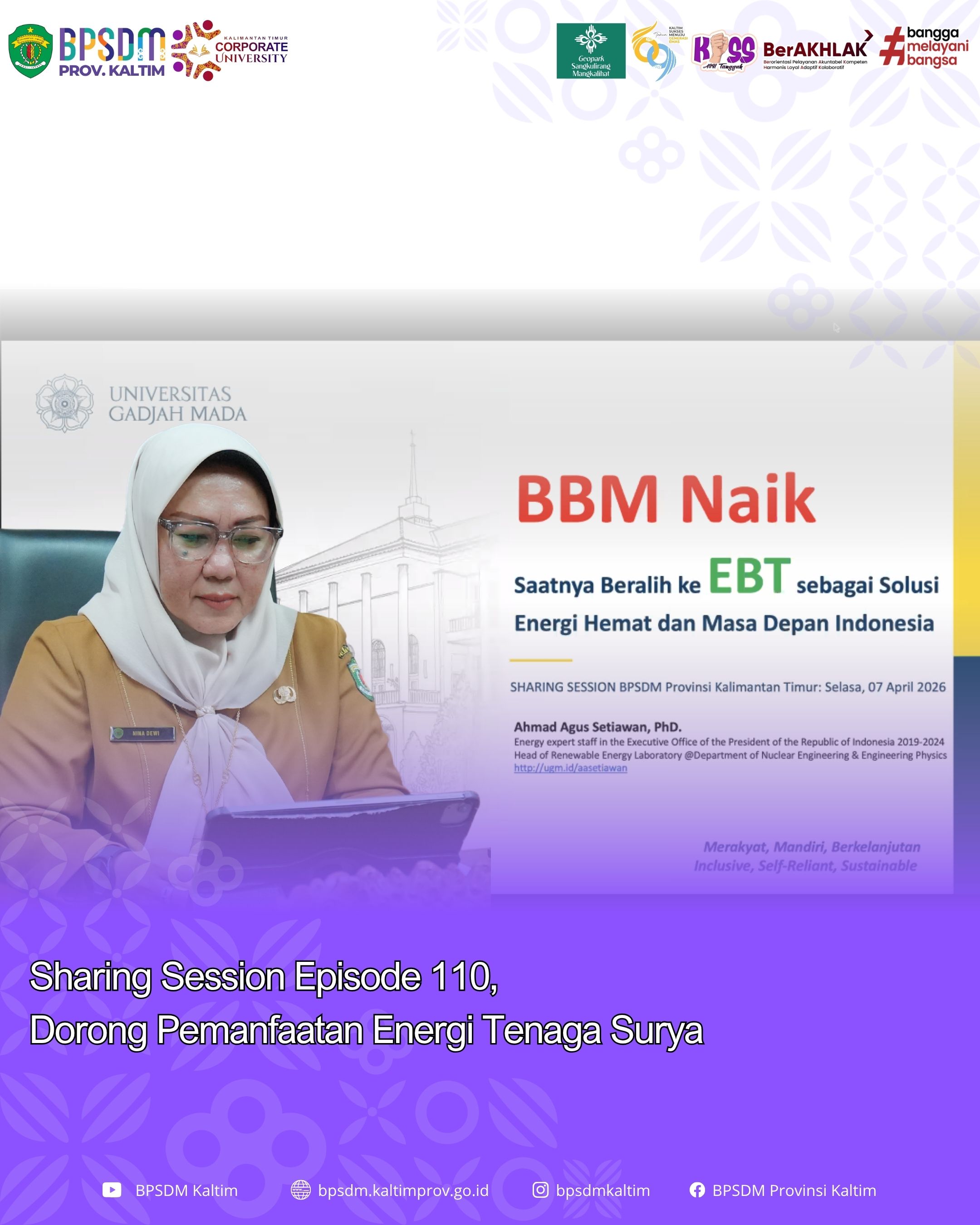 Sharing Session Episode 110, Dorong Pemanfaatan Energi Tenaga Surya