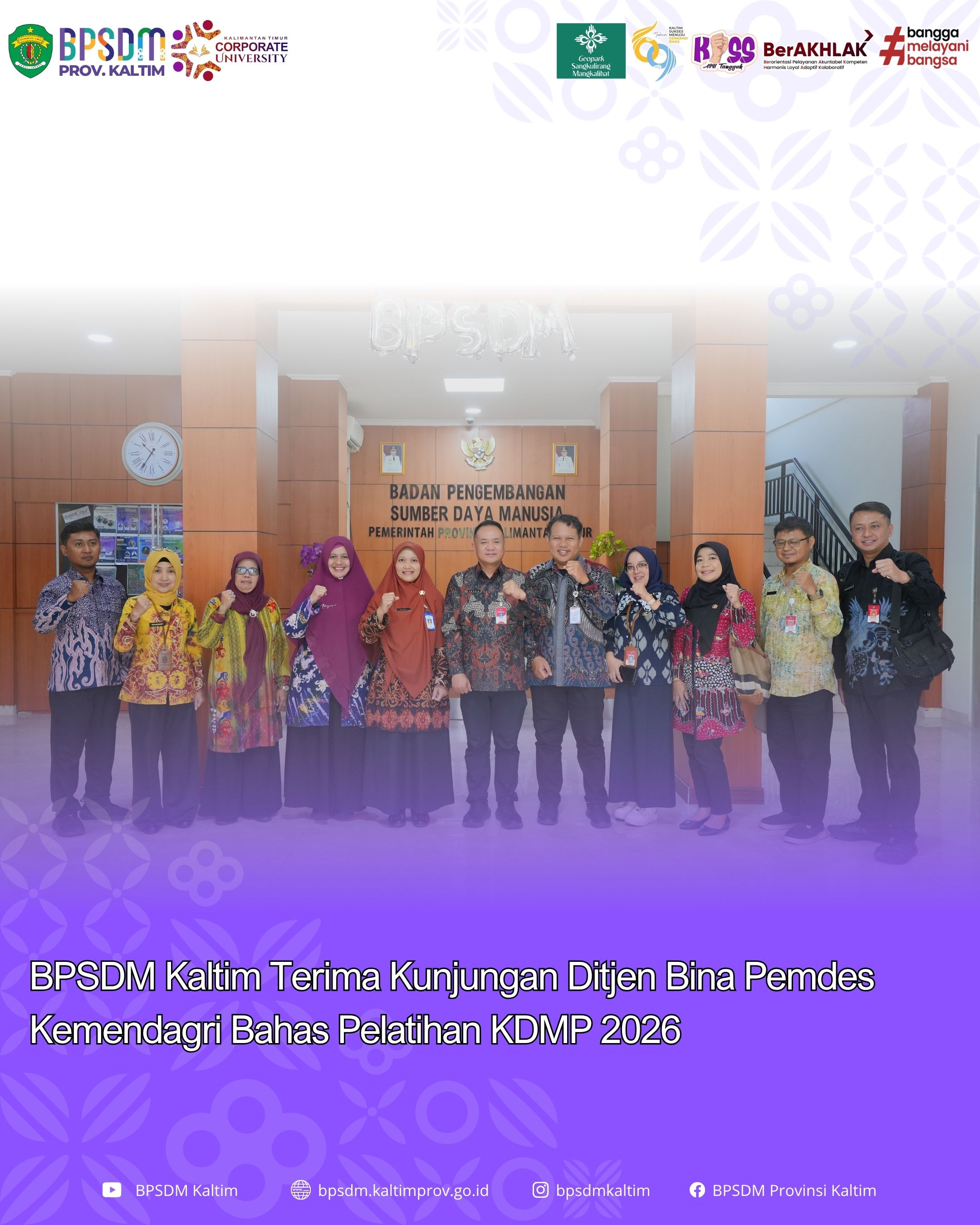 BPSDM Kaltim Terima Kunjungan Ditjen Bina Pemdes Kemendagri Bahas Pelatihan KDMP 2026