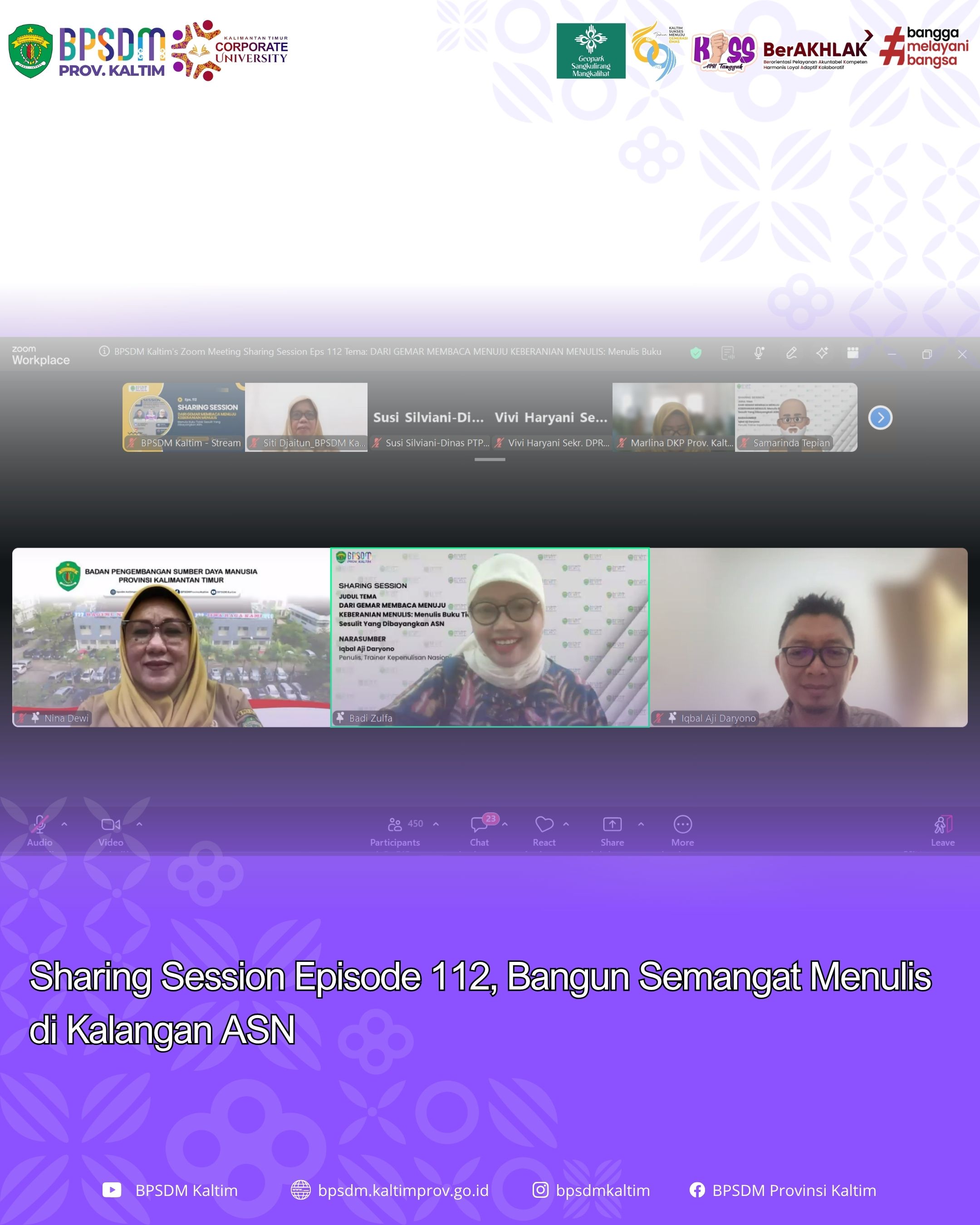 Sharing Session Episode 112, Bangun Semangat Menulis di Kalangan ASN