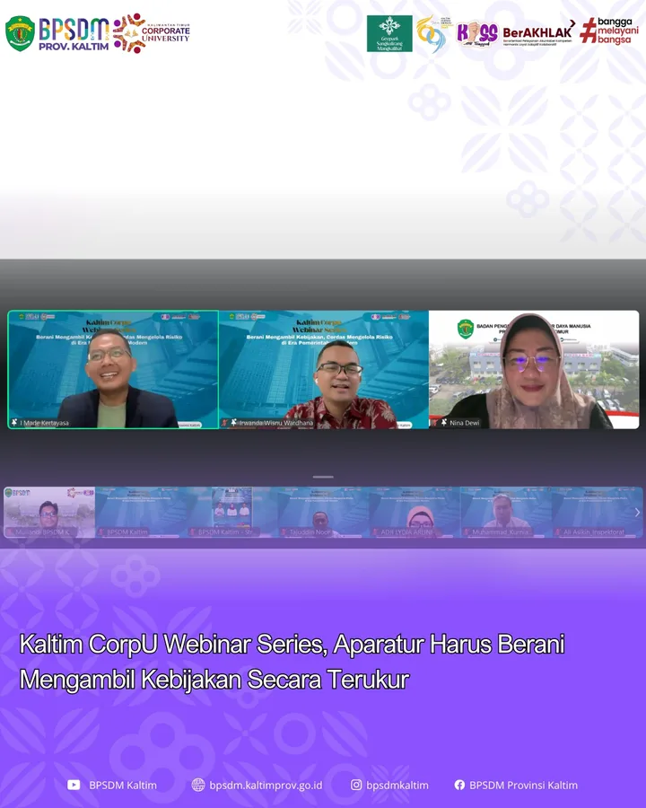 Kaltim CorpU Webinar Series, Aparatur Harus Berani Mengambil Kebijakan Secara Terukur